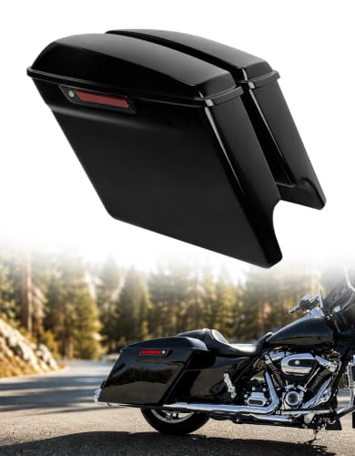 TCMT 5" Motorcycles Stretched Extended Saddlebags Black Latchs Fits For Harley 2014-2024 Touring Models FLT FLHT FLHTCU FLHRC Road King Road Glide Street Glide Electra Glide Ultra-Classic - color: Black Latches, size: 5" Stretched