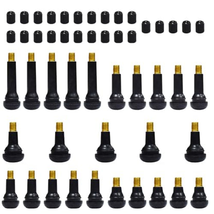 5 pcs of 5 Kinds Tire Valve Stems Snap-in Rubber Tubeless TR412 TR413 TR414 TR415 TR418 for 0.453"(11.5mm) Rim Holes Standard Replacement for Cars Trucks Automotives Total 25 pcs
