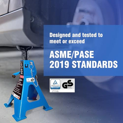 Car Jack Stands 3 Ton with Double Locking and Large Foot Base for Lifting Cars,SUVS,MPVS, Heavy Duty Steel, 6600 lb Capacity, 2 Packs - size: 3T