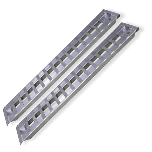 GEN-Y Hitch Heavy Duty Aluminum Loading Ramps - Set of 2, 14 Feet Long x 15 Inches Wide, 8000 LBS Capacity, Hybrid Hook and Plate Ends, Serrated Cross Rungs for Maximum Traction - size: 14'