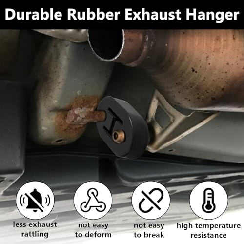 6 Pack Exhaust Rubber Hanger, Rubber Muffler Hangers with 2 Holes 0.47 Inch - color: black-6PCS