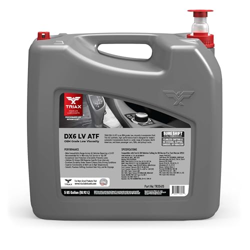 TRIAX DX6 LV ATF - Compatible with Dexron VI and Mercon SP/LV Applications - Full Synthetic, OEM Grade, Low Viscosity, Fill for Life Automatic Transmission Fluid (5 Gallon) - size: 5 Gallon