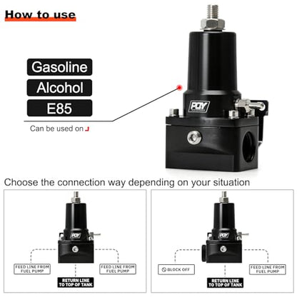 Adjustable EFI Fuel Pressure Regulator Kit 30-140PSI 10AN Return Feed