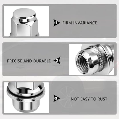 4PCS M12x1.5 Lug Nuts Set,Chrome-Plated Steel Wheel Locks Lug Nuts with Washer Replaces OEM#90084-94001,Lug Nut Lock Set Compatible with Toyota Camry Prius Lexus ES250 Scion (4PCS) - color: 4PCS
