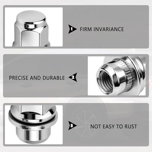 10PCS M12x1.5 Lug Nuts Set,Chrome-Plated Steel Wheel Locks Lug Nuts with Washer Replaces OEM#90084-94001,Lug Nut Lock Set Compatible with Toyota Camry Prius Lexus ES250 Scion (10PCS) - color: 10PCS