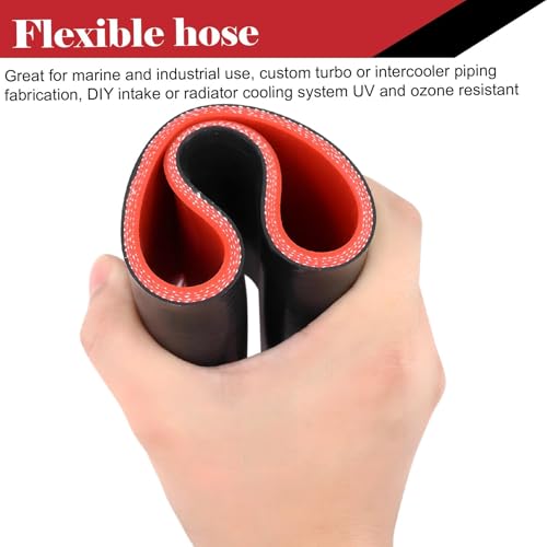 Silicone Straight Hose 3 1/2 inch(89mm) Coupler, Rubber 4-ply Reinforced 3 inch Length Pipe 3.5×3 Air Intake Exhaust Hose Turbo Intercooler Coolant Radiator Tubing with Stainless Steel T-Bolt Clamps - size: 3.5 Inch