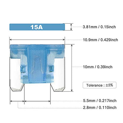 Chanzon 120pcs Micro Low Profile Mini Blade Fuse Assortment Kit Box 5A-30A - style: 120Pcs Micro