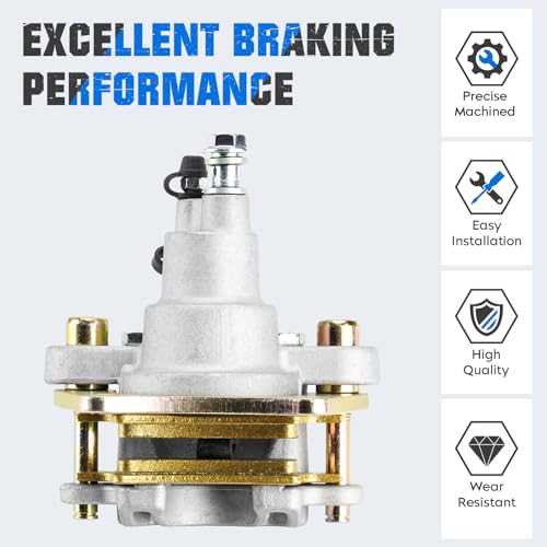 Rear Brake Calipers & Pads Fit for Polaris Sportsman 400 450 500 600 700 800 2003 2004 2005 2006 2007 2008 2009 2010 2011 2012 2013 2014 for 1911075 1910690 ATV Brakes - 1 Pcs