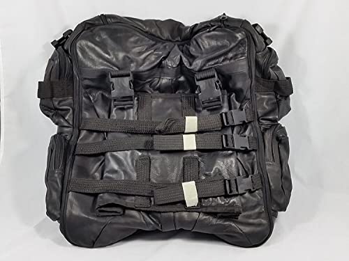 Excelsior Int. Waterproof PU Leather Motorcycle Cruiser Sissy T Bar Bag Set - All Season Biker Luggage, Travel-Ready, Black - One Size