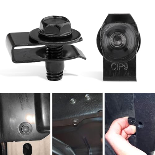 200Pcs Car U-Nuts Clips and Screw Assortment Kit, 11 Different Sizes Automotive U-Clip & Screw Parts for Dash Door Panel Interior, M6 Engine Under Cover Undertray Splash Shield Guard Bolts