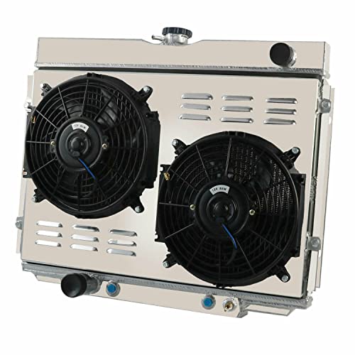 ALLOYWORKS 3 Rows Aluminum Radiator +Shroud Fan Fits For 1967-1970 Ford Mustang Fairlane Falcon V8