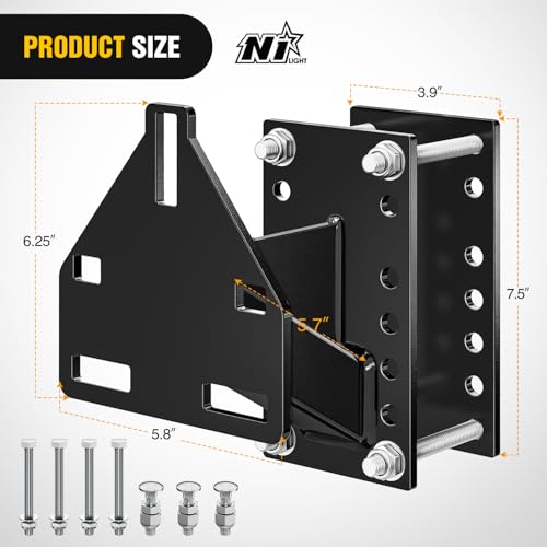Nilight Spare Tire Carrier 3-Nuts Design Fits 4 & 5 & 6 Lugs Wheels - color: 3-Nuts Design Spare Tire Carrier
