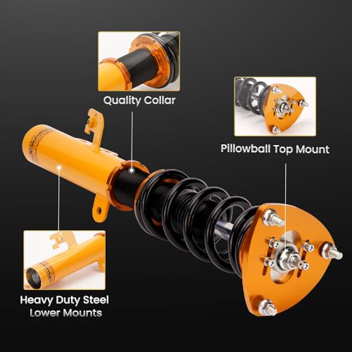 maXpeedingrods Coilovers for Toyota Camry ACV30/MCV30 2002-2006, 24 Levels Adjustable Damper Coilovers Suspension Kit, Height Adjustable Lowering Kit by 1-3" Gold