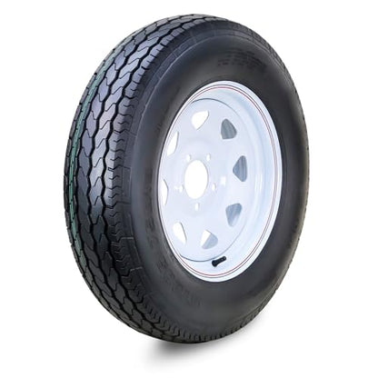 Free Country Trailer Tire Wheel ST205/75D15 6-Ply 101L 5X5 White Spoke Rim - size: ST205/75D15 /6PR /5X5