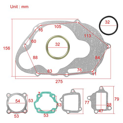 FLYPIG PW80 Complete Engine Gasket Kit for Yamaha 80cc PY80 BW80 Y-Zinger
