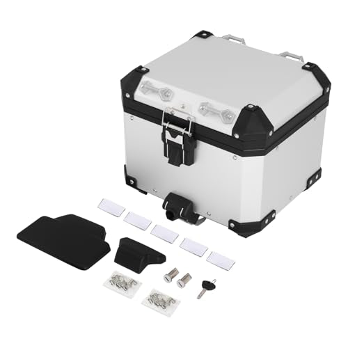 TCT-MOTORPARTS Aluminum 38L Tail Box Case Top Luggage Box Trunk Fits for BMW R1300GS 2023-2025 2023 24 25 - color: Chrome Tail Luggage Box (38L)