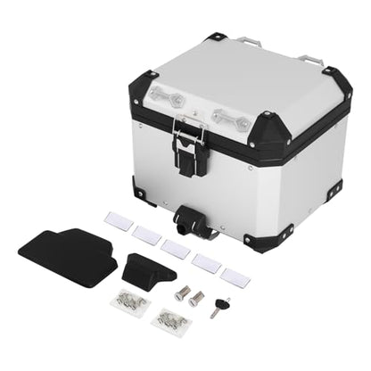 TCT-MOTORPARTS Aluminum 38L Tail Box Case Top Luggage Box Trunk Fits for BMW R1300GS 2023-2025 2023 24 25 - color: Chrome Tail Luggage Box (38L)