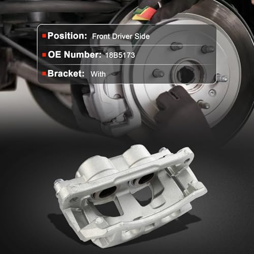 cciyu Front Left Disc Brake Caliper Assembly With Bracket 18B5173 - size: Front Left[18B5173]