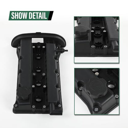 LQI Engine Valve Cover w/Gasket and Cap, Black 96415423, 96473698, 96495285 - size: Fit Chevy Aveo 2004-2005