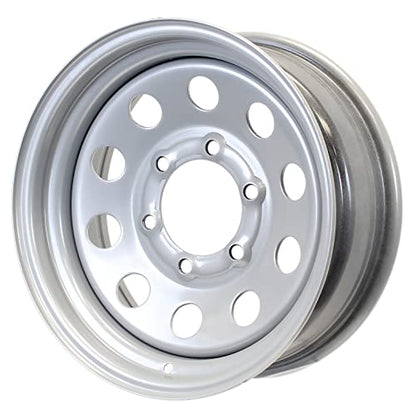 eCustomrim Trailer Wheel 15X6 15 Inch 6 Lug On 5.5 Silver Modular Rim