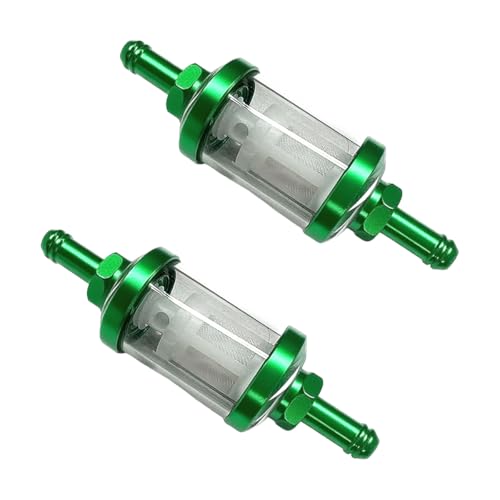 YoRise 2PCS 5/16" Car Fuel Filter (Green) - color: Green