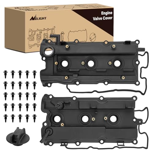 Nilight Pair Engine Valve Cover with Gasket, Replace# 132647Y010 132648J102 - size: for Infiniti I35 2002-2004, Nissan Altima 02-06