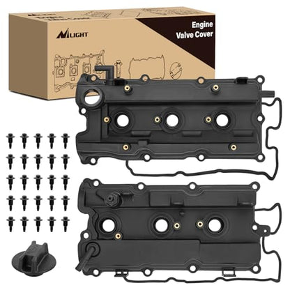 Nilight Pair Engine Valve Cover with Gasket, Replace# 132647Y010 132648J102 - size: for Infiniti I35 2002-2004, Nissan Altima 02-06