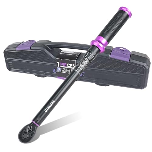 3/8" Inch Drive Click Torque Wrench 10-110 FT-LB/13.6-149.2N.M, ±3% Accuracy, Dual-Direction Click Professional Torque Wrench, Dual Range Scales Graduated in FT.LB and N.M, Purple - size: 3/8" 10-110 FT.LB(Purple)