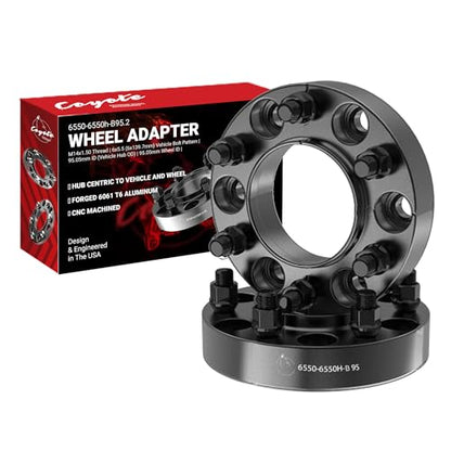 Wheel Accessories Parts 2 Pcs Hub Centric Wheel Spacers Adapters 6x5.5 6x139.7mm 1.25 Inch Thick 95.05mm Hub M14x1.5 14x1.5 Thread Stud Fits Toyota Tacoma Tundra 4-Runner Land Cruiser - size: 1.25" (2 Pack), style: 22+ Tundra 25+ Tacoma (Hub Cebtric)
