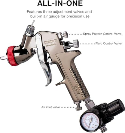 NEIKO 31216A Air Spray Paint Gun, HVLP with Gravity Feed, 2.0 MM Nozzle, 600 CC Capacity, Spray Gun Paint Sprayer for Walls, Automotive, Home Improvement - style: 2.0mm nozzle