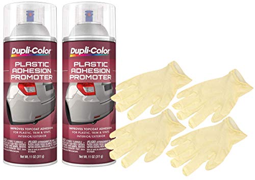 Dupli-Color Adhesion Promoter Clear Primer (11 oz) Bundle with Latex Gloves (6 Items)