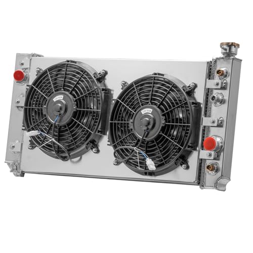 3 Row Aluminum Radiator Shroud Fan for 1988-1994 Chevy S10 Blazer GMC S15 4.3L V6 AT, Full Performance Aluminium Radiators, Automotive Replacement Radiator