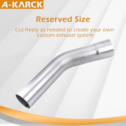 A-KARCK Exhaust 45 Degree Tube 4" OD, Mild Steel Exhaust Pipe Mandrel Bend, Custom Your Own Exhaust System - size: 4 inch 45 Degree