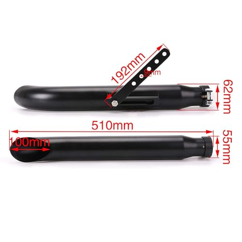 Baking Paint Universal Motorcycles Slash Cut Exhaust Tip Muffler Pipe for 1-3/8", 1-1/2"(1.5 inch), 1-5/8" and 1-3/4"(1.75 inch) Chopper Cafe Racer Loud black(one piece)
