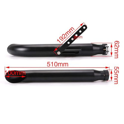 Baking Paint Universal Motorcycles Slash Cut Exhaust Tip Muffler Pipe for 1-3/8", 1-1/2"(1.5 inch), 1-5/8" and 1-3/4"(1.75 inch) Chopper Cafe Racer Loud black(one piece)