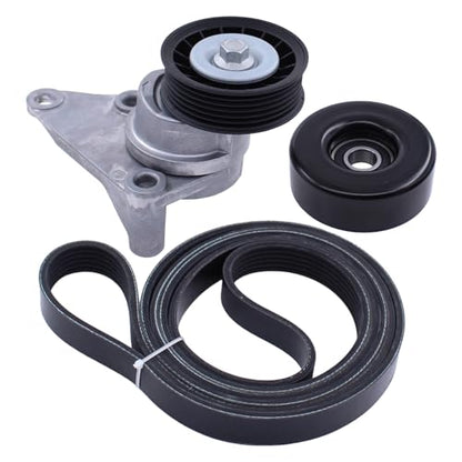 Drive Belt Tensioner and Serpentine Belt Idler Pulley kit for Chevy, GMC