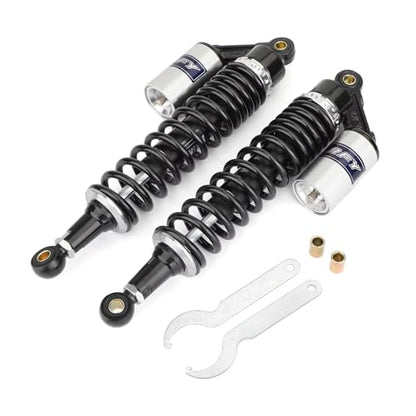 360mm 14.17 inch 7mm Spring Universal Motorcycle Air Shock Absorber Rear Suspension ATV Quad Scooter Dirt Bike For CBR600 CBR400 CB500 YZF XC EXC XCF Black Silver - color: Black Silver