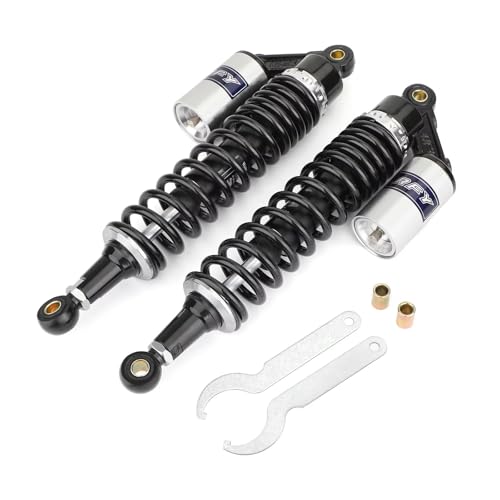 360mm 14.17 inch 7mm Spring Universal Motorcycle Air Shock Absorber Rear Suspension ATV Quad Scooter Dirt Bike For CBR600 CBR400 CB500 YZF XC EXC XCF Black Silver - color: Black Silver