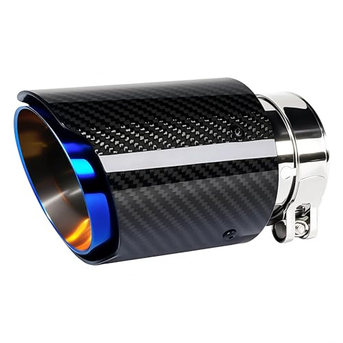 Carbon Fiber 3-Inch Inlet 4-Inch Outlet Car Exhaust Tips Fit for 76 mm 3 Inch Exhaust Pipe Tailpipe Tail Need Exhaust Port Height>5 Inch Widht>5 Inch - color: Burnt, size: 3" in 4" out