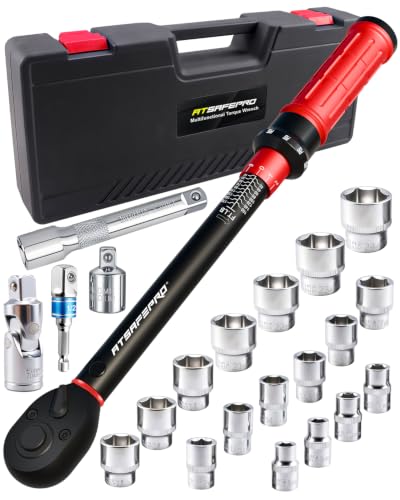 1/2" Drive Click Torque Wrench Set-10-170 Ft-lb, +/-3% Accuracy, 22-Piece
