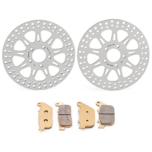 TOFR 11.5" Brake Rotor w/Pads for Harley Sportster XL1200 04-13 XL883 04-10 - color: Polished