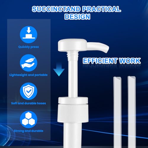 Fluid Pump for Standard Quart Bottles, 8cc Per Stroke, Premium Transmission Fluid Pump with 3rd Hand Adapter and Flexible Tube, Transfer Gear Oil, Transmission & Differential Fluid (28mm)