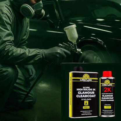 LiME LiNE 2K High Solids Gloss Clearcoat Kit - 2:1 Mix Ratio - UV Resistant Automotive Clear Coat - High Build Glamour Finish (A. 1.5 Quart Kit) - color: A. 1.5 Quart Kit