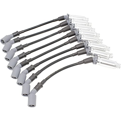 AIP Electronics Dragon FIRE Performance Street Series High Performance 8.5mm 12.5" Low Ohm Spark Plug Wire Set for 1995-2005 GM Trucks 4.8L 5.3L 6.0L V8 OEM Fit SPW1015-BK