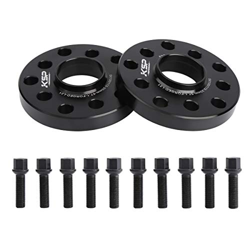 KSP 20mm 5X100 & 5X112 Wheel Spacers for Audi A4 A6 A8 S4 S6 TT Quattro & VW Golf Jetta Passat - Hub Lip Bolt Pattern with 10 M14x1.5 Extended Lug Bolts 57.1mm Hub Bore 2pcs - size: 20mm