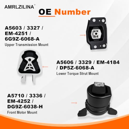 Engine Motor Transmission Mount Kit for Ford Fusion 2013-2016 - size: 2013-2016 Ford Fusion S/SE 2.5L