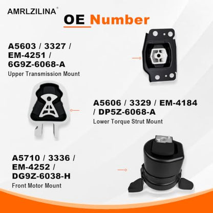 Engine Motor Transmission Mount Kit for Ford Fusion 2013-2016 - size: 2013-2016 Ford Fusion S/SE 2.5L