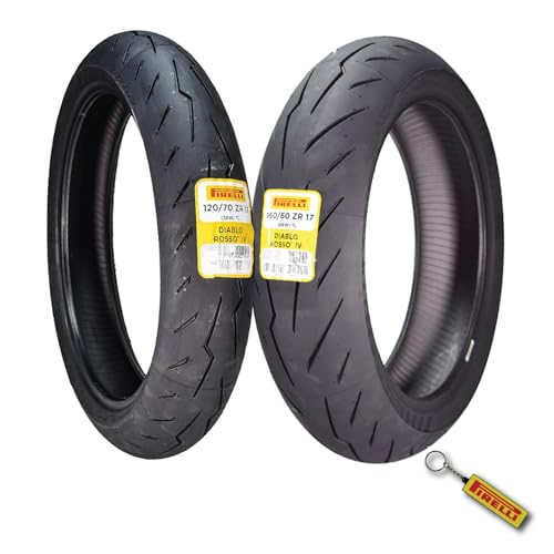 Pirelli Diablo Rosso IV Front & Rear Tire Set 120/70 ZR 17 & 160/60 ZR 17 - size: 120/70 ZR 17 M/C; 160/60 ZR 17