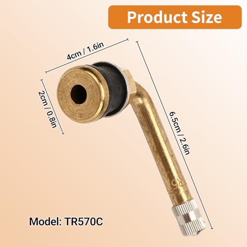 20PCS 90 Degree Valve Stem, Valve Stem Replacement Kit, TR570C Copper Scratch Resistant Tire Valve, Stem Extension Adaptor for Truck Trailer RV Recreational Vehicle
