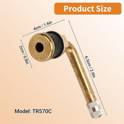 20PCS 90 Degree Valve Stem, Valve Stem Replacement Kit, TR570C Copper Scratch Resistant Tire Valve, Stem Extension Adaptor for Truck Trailer RV Recreational Vehicle